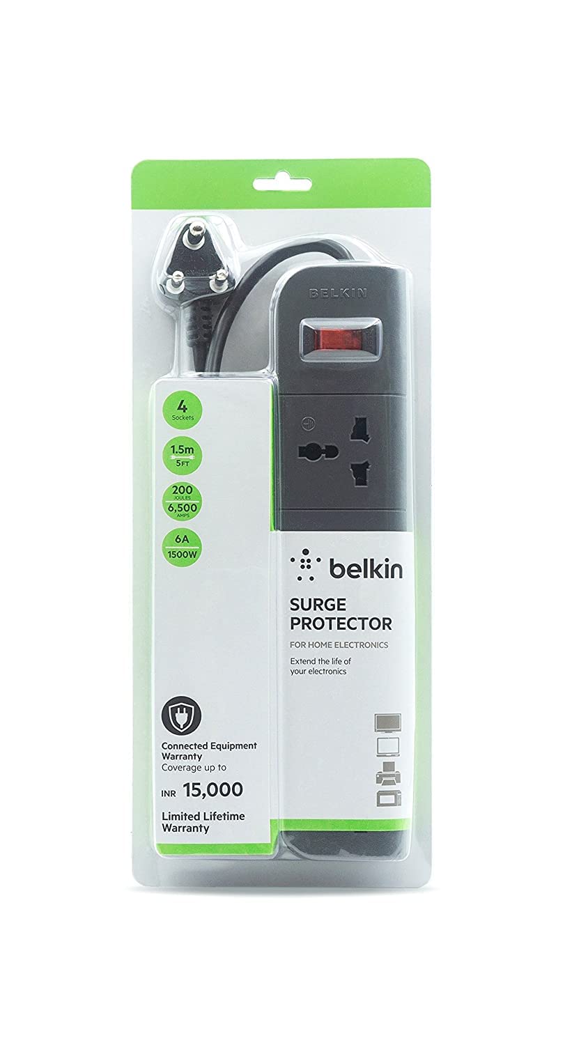  Belkin 4-Outlet Surge Protector 1.5M Cord